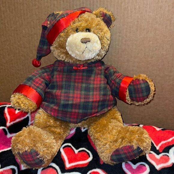 GUND 14” Porto the Bear Plush Bear in Flannel PJ’s - Picture 5 of 7
